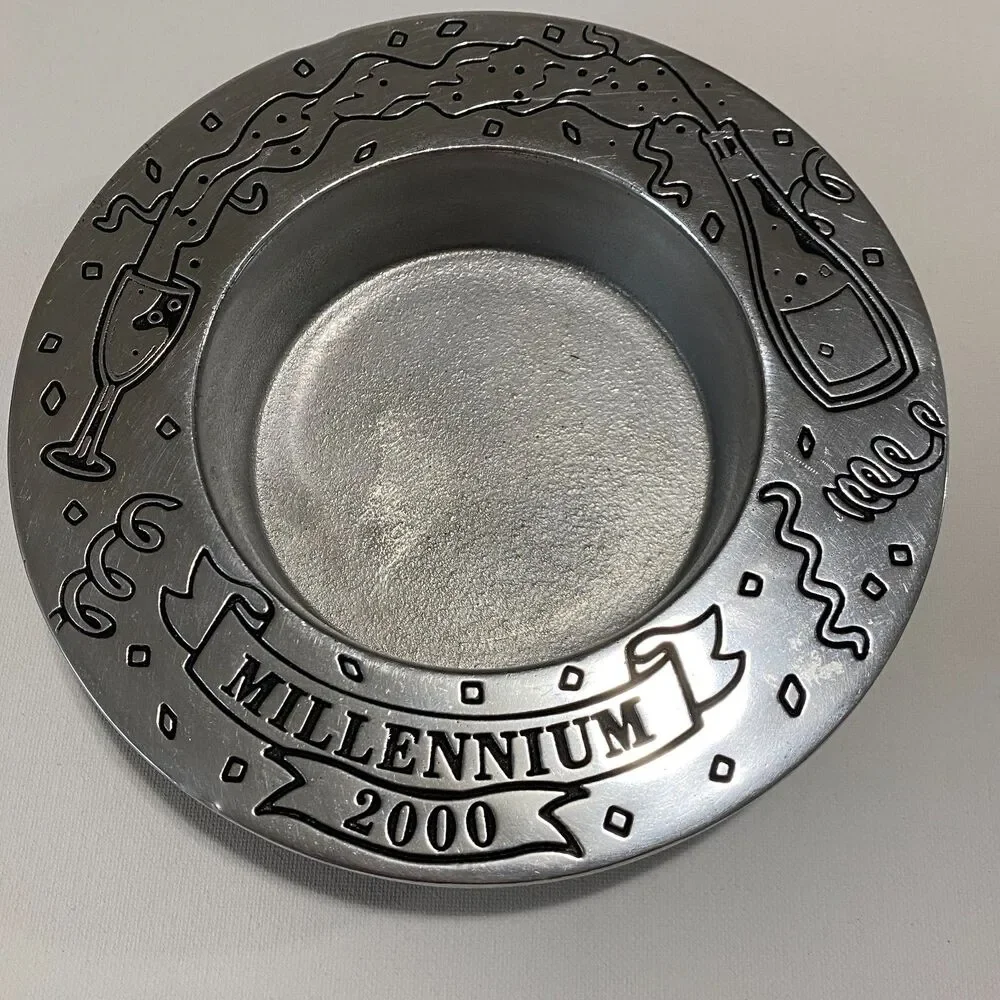VTG The Wilton Armetale‎ Pewter Wine Coaster Bottle Holder Millennium 2000